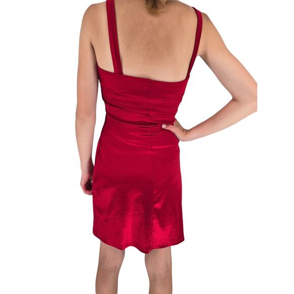 Vintage 1990s Y2K Vixen Womens Sz S Satin Mini Dress Red Sleeveless - Picture 4 of 5